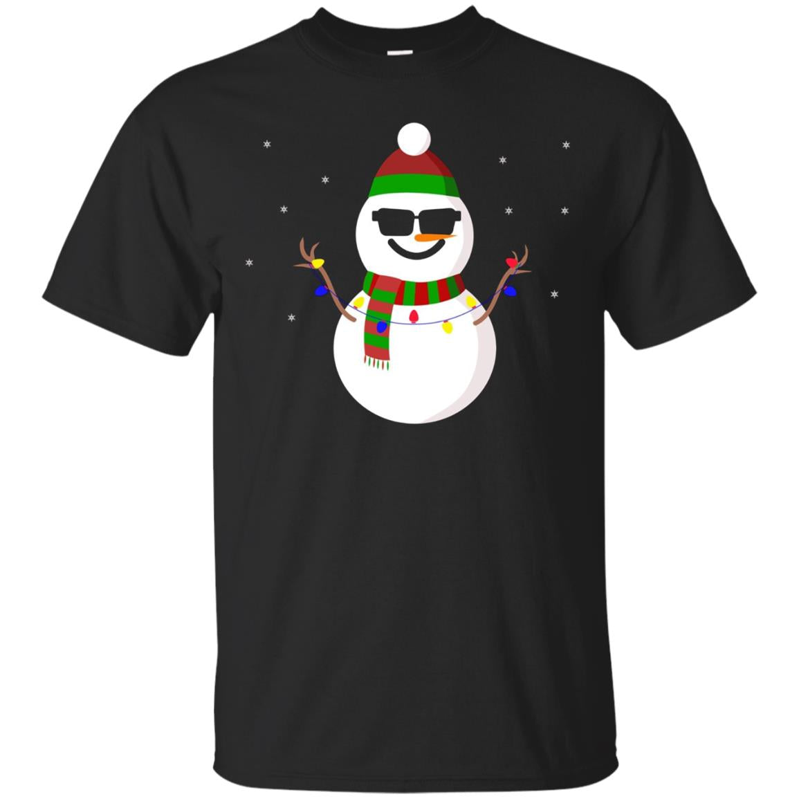 Christmas Smiling Face With Sunglasses Emoji Snowman T-shirt