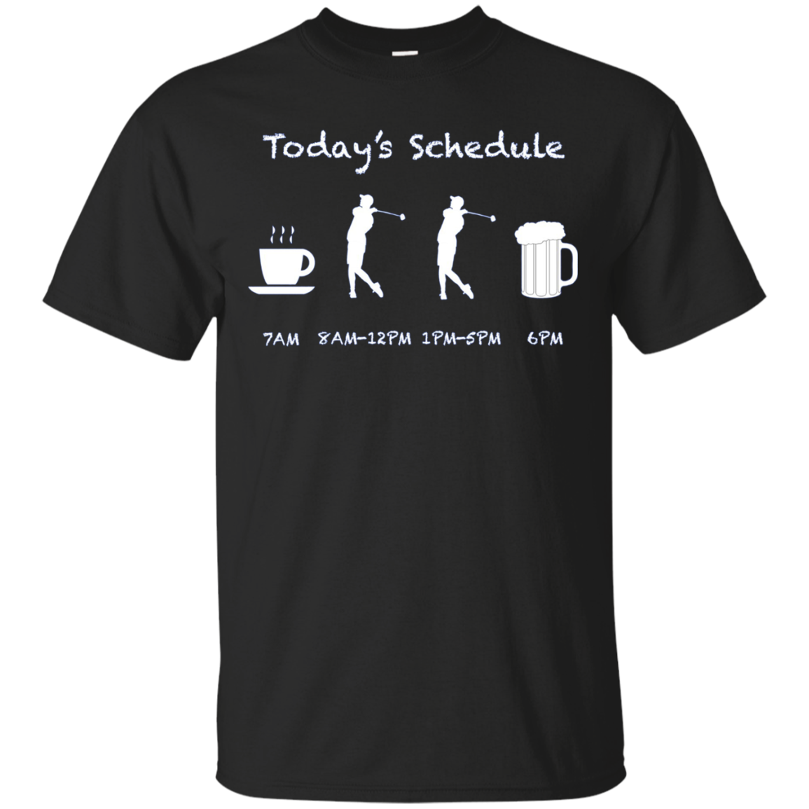 Todays Schedule Coffee Golf Beer Funny Golf Lover T-shirt