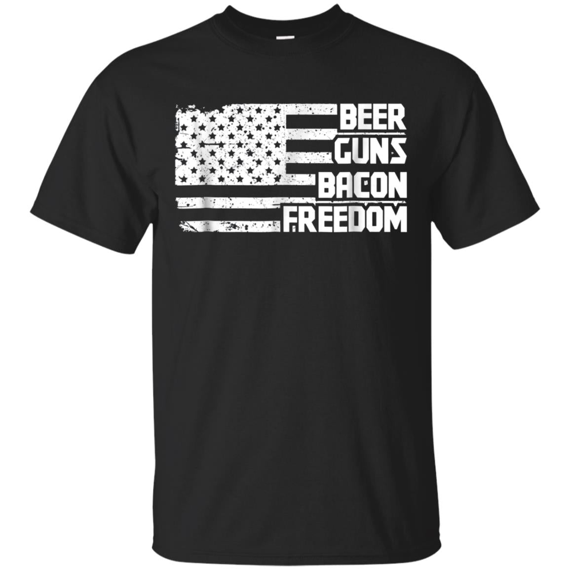 Beer Guns Bacon Freedom American Flag T-shirt