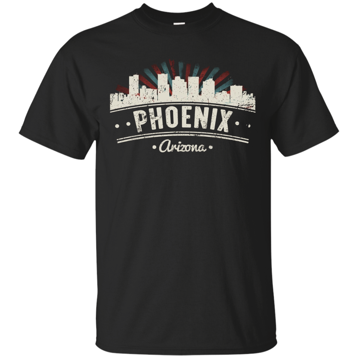 Phoenix Arizona T-shirt - Distressed Retro City Skyline