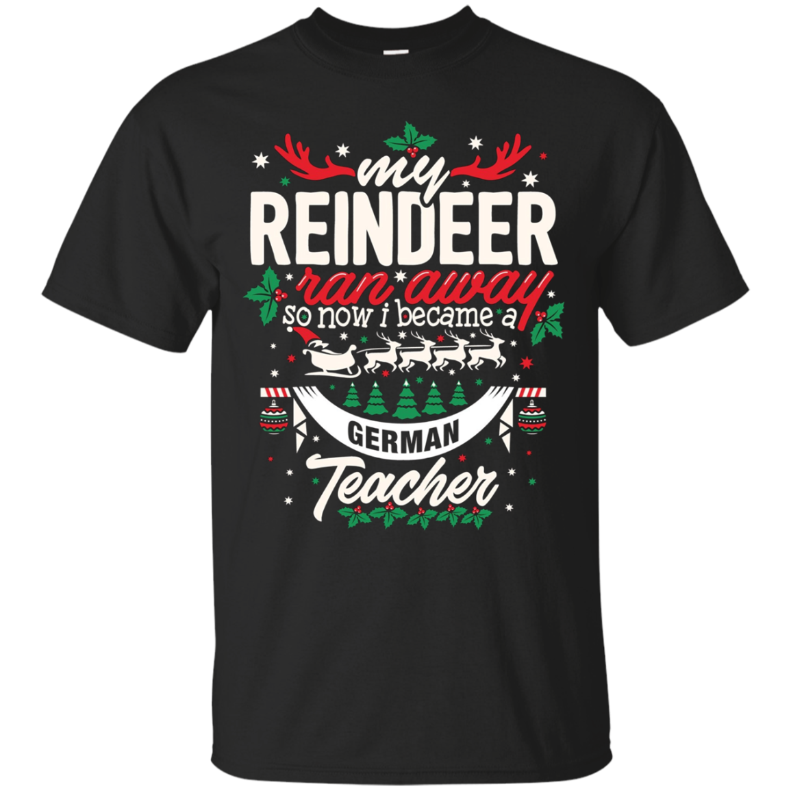 German Tea Christmas Reindeer School T Shirt