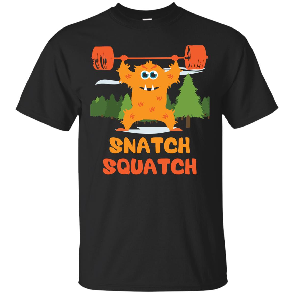 Snatch Squatch Weight Lifting Monster Cartoon T Shirt