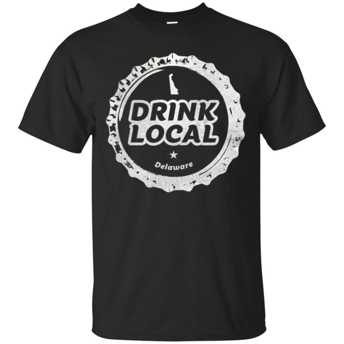 Drink Local Delaware Craft Beer Bottle Cap T-shirt