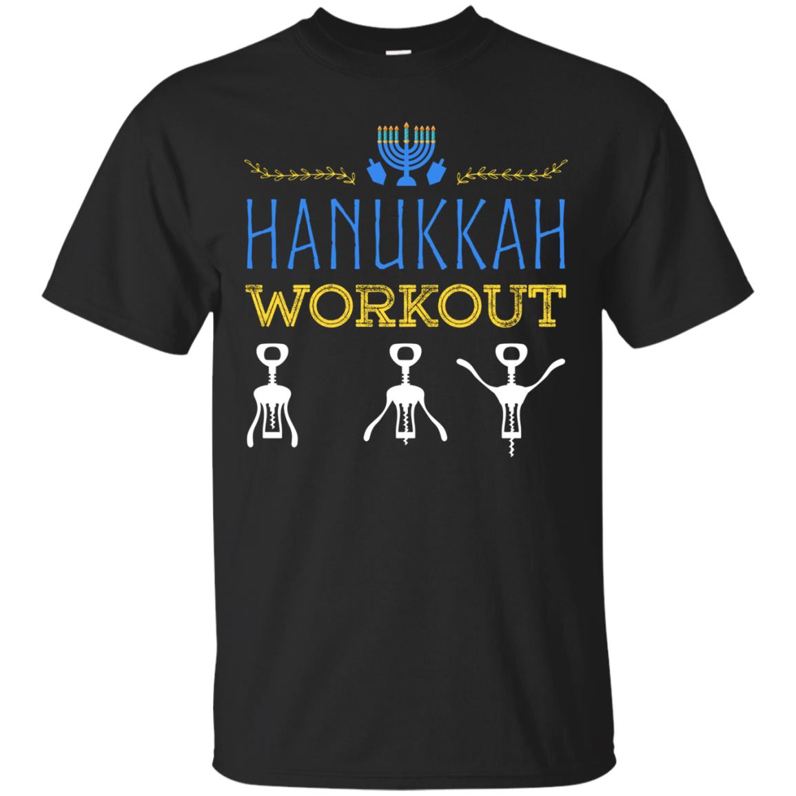 Funny Hanukkah Workout Wine Love Corkscrew Shirt