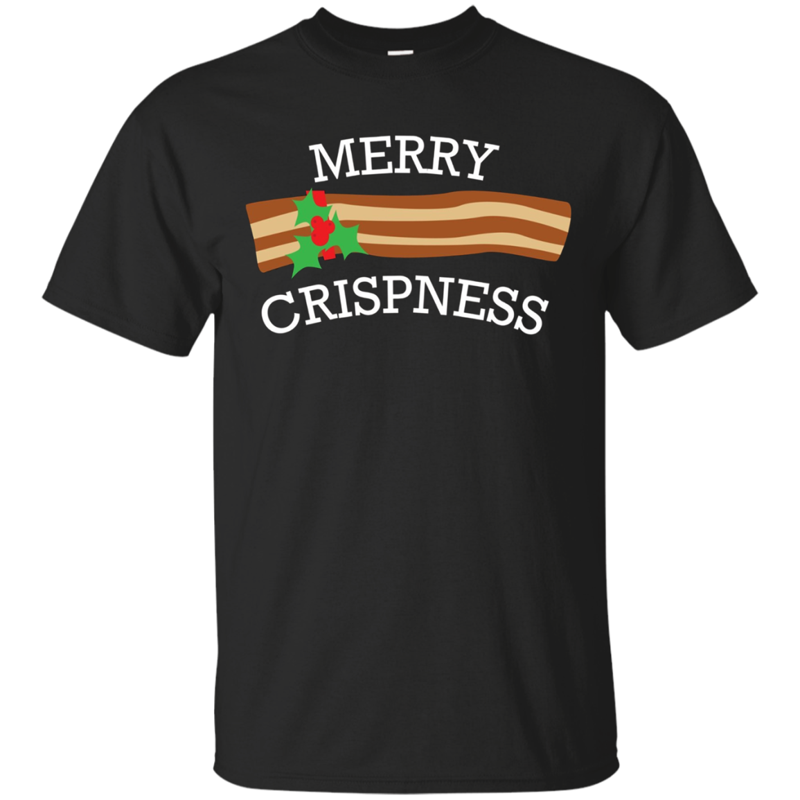 Merry Crispness T-shirt, Funny Bacon Pun Christmas Gift