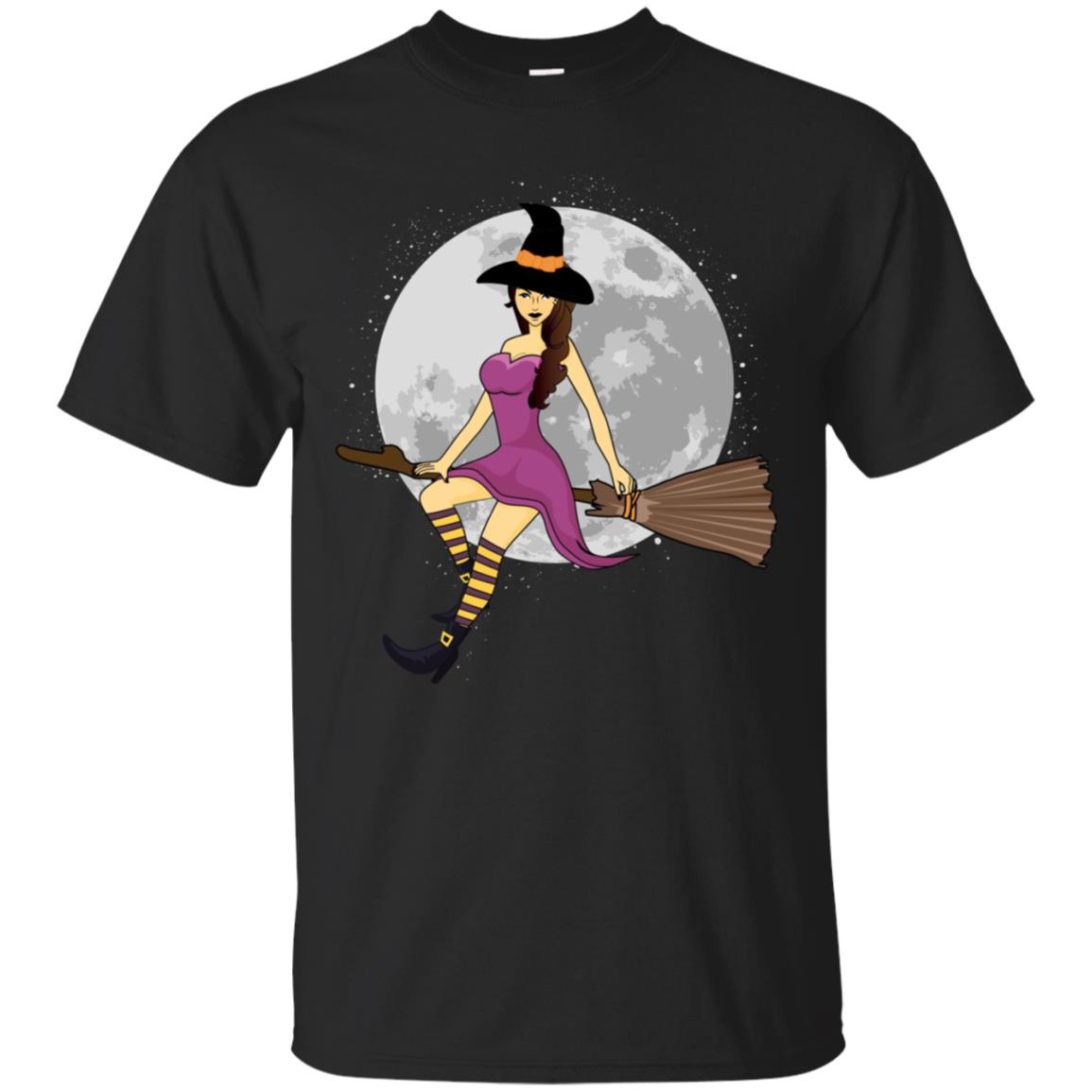 Ride With The Full Moon Halloween Witch T Shirt