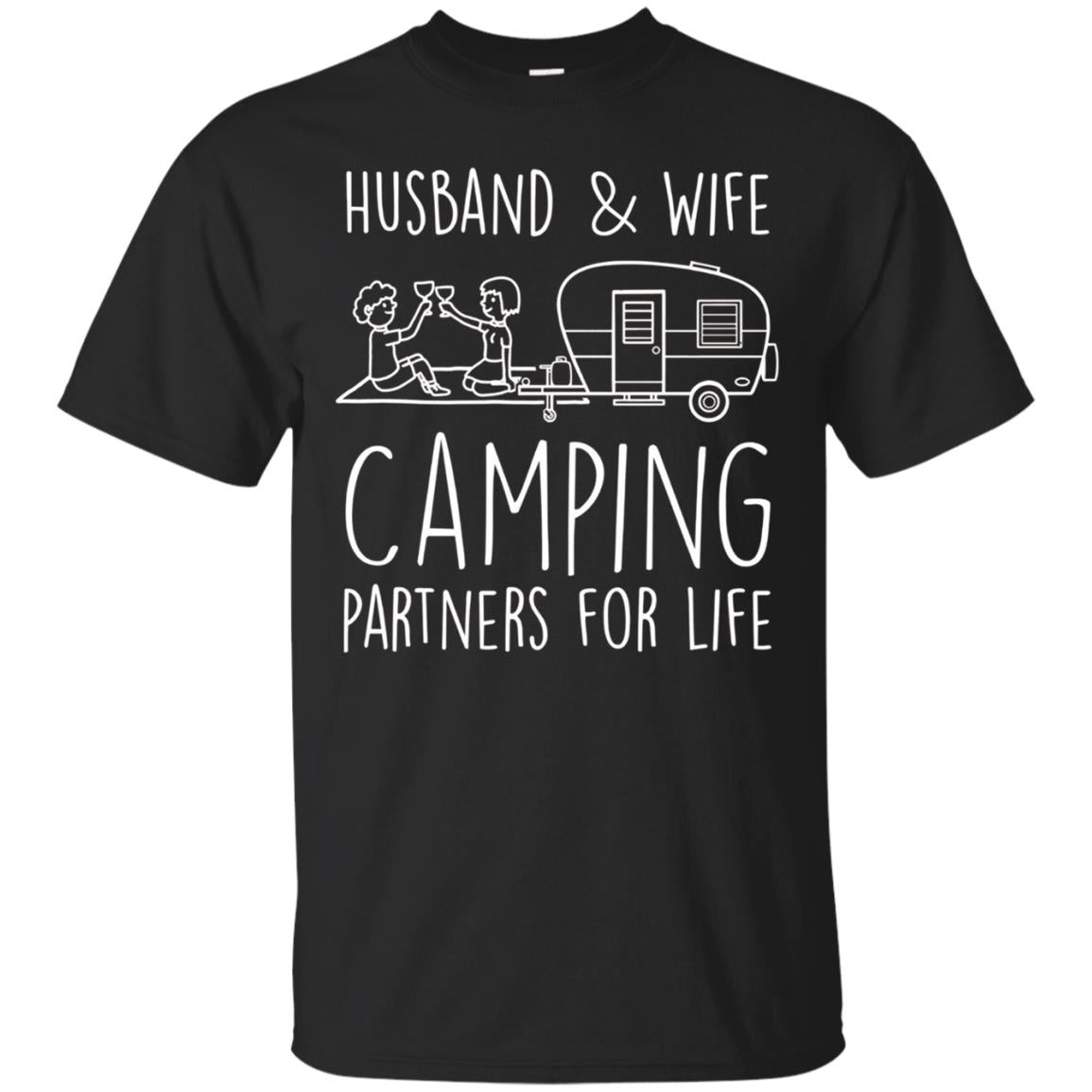 Husband And Wife Camping Partners For Life Funny T Shirt