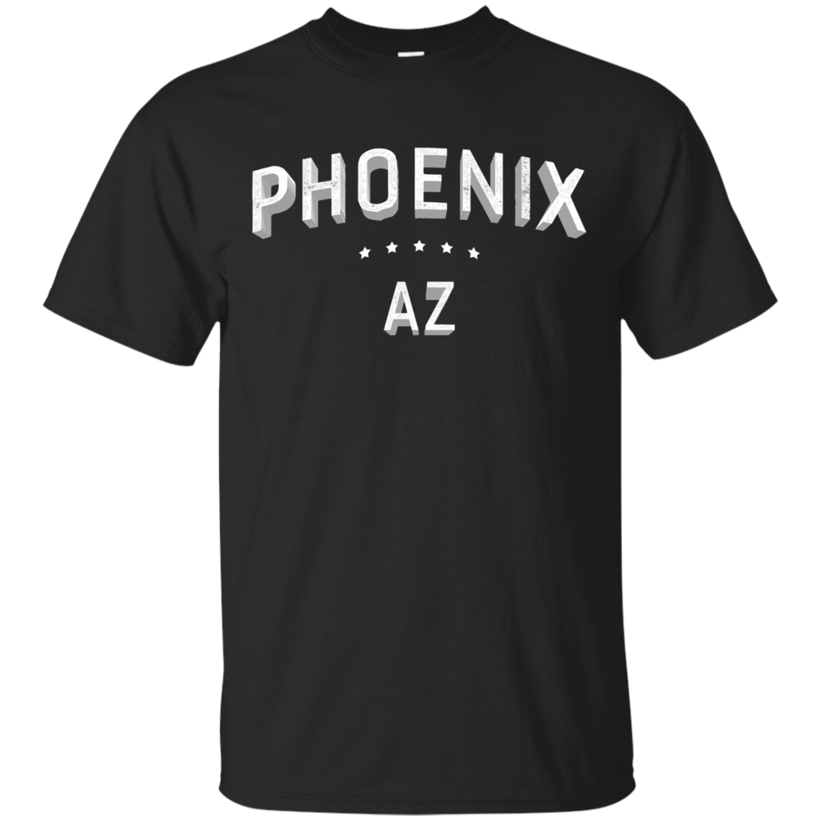 Phoenix T-shirt - Arizona 3d Faded Text & Stars Tshirt