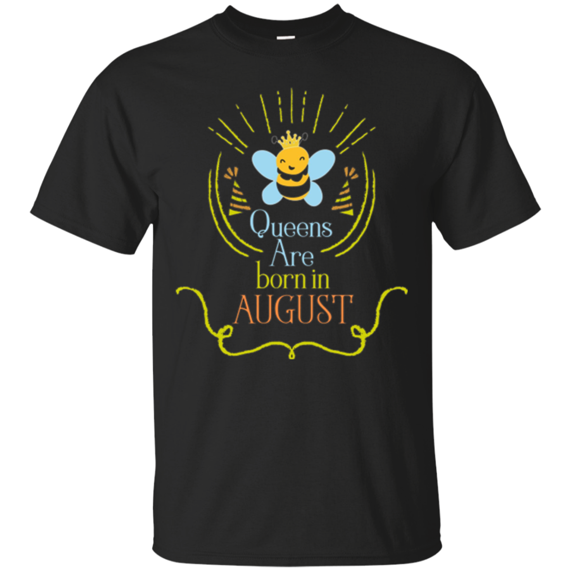 2018queens Are Born In August Funny Honey Bee Novelty Shirt