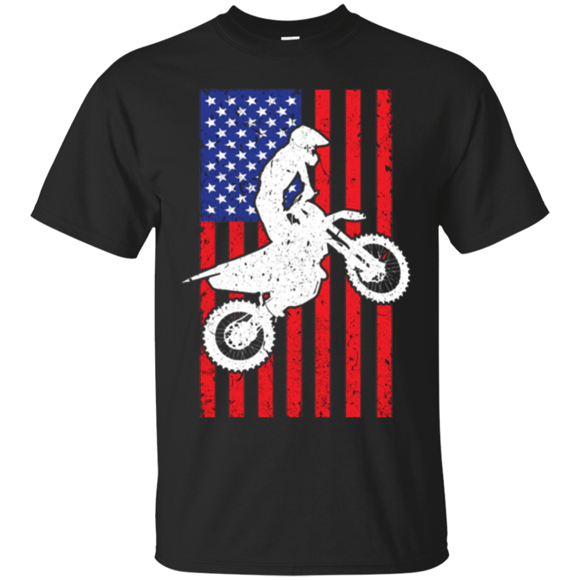 American Flag Dirt Bike Motocross T-shirt