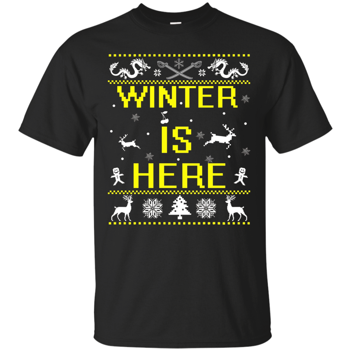 Winter Is Here Ugly Christmas Style T-shirt Xmas Reindeer