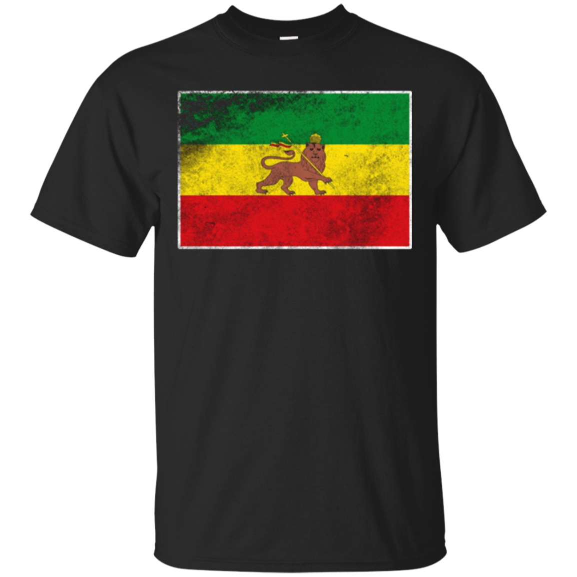 2018 Old Ethiopian Flag Rasta Reggae Roots Clothing T Shirt Tee