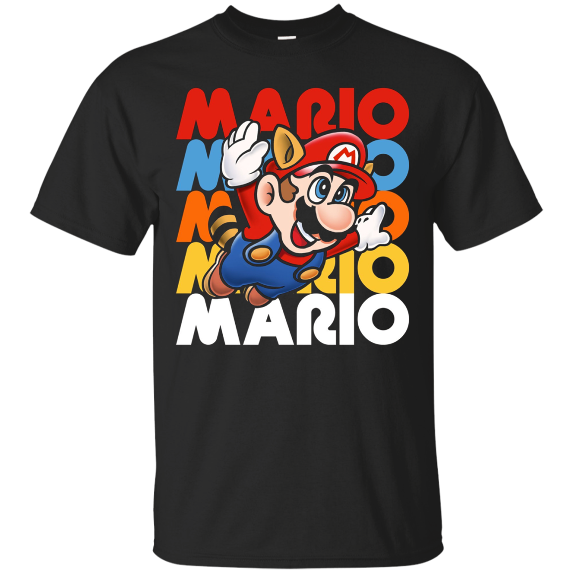 Nintendo Super Mario Retro Repeat Raccoon Graphic T Shirt