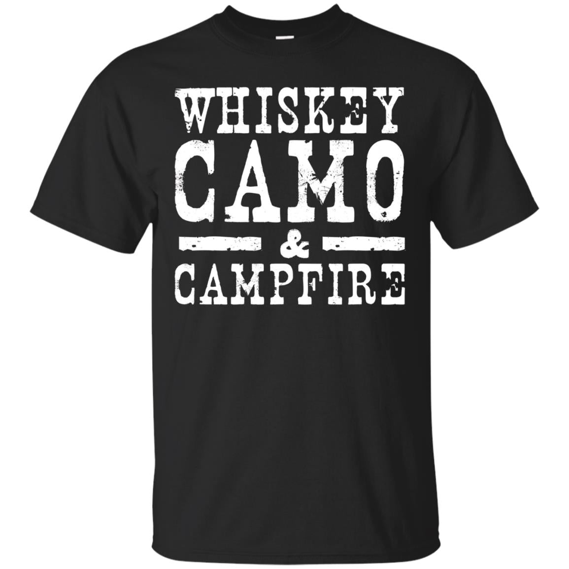 Whiskey Camo And Campfire Drinking Camping T-shirt