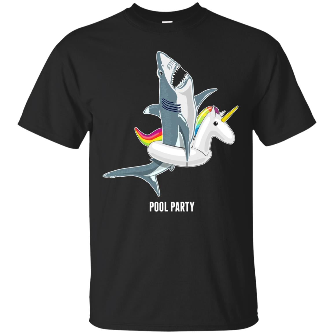 Pool Party Unicorn Float Funny Shark T Shirt