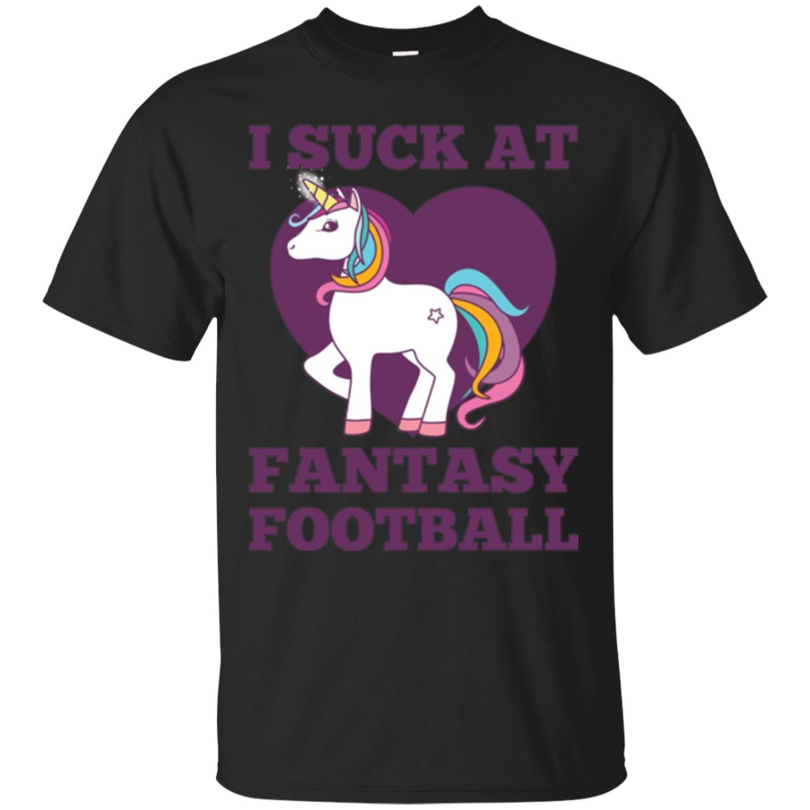 I Suck At Fantasy Football T-shirt Funny Draft Party Unicorn