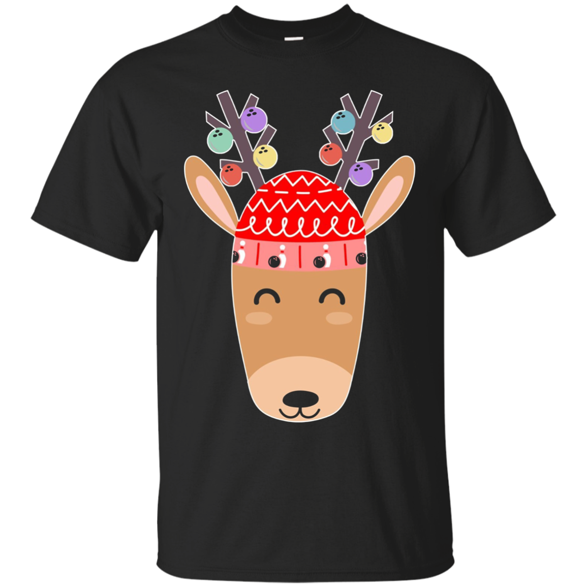 Cool Christmas Reindeer T-shirt - Bowling Shirt For Xmas