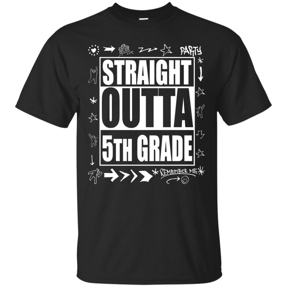 Straight Outta 5th Grade T Shirt Funny Cute Graduation Gift