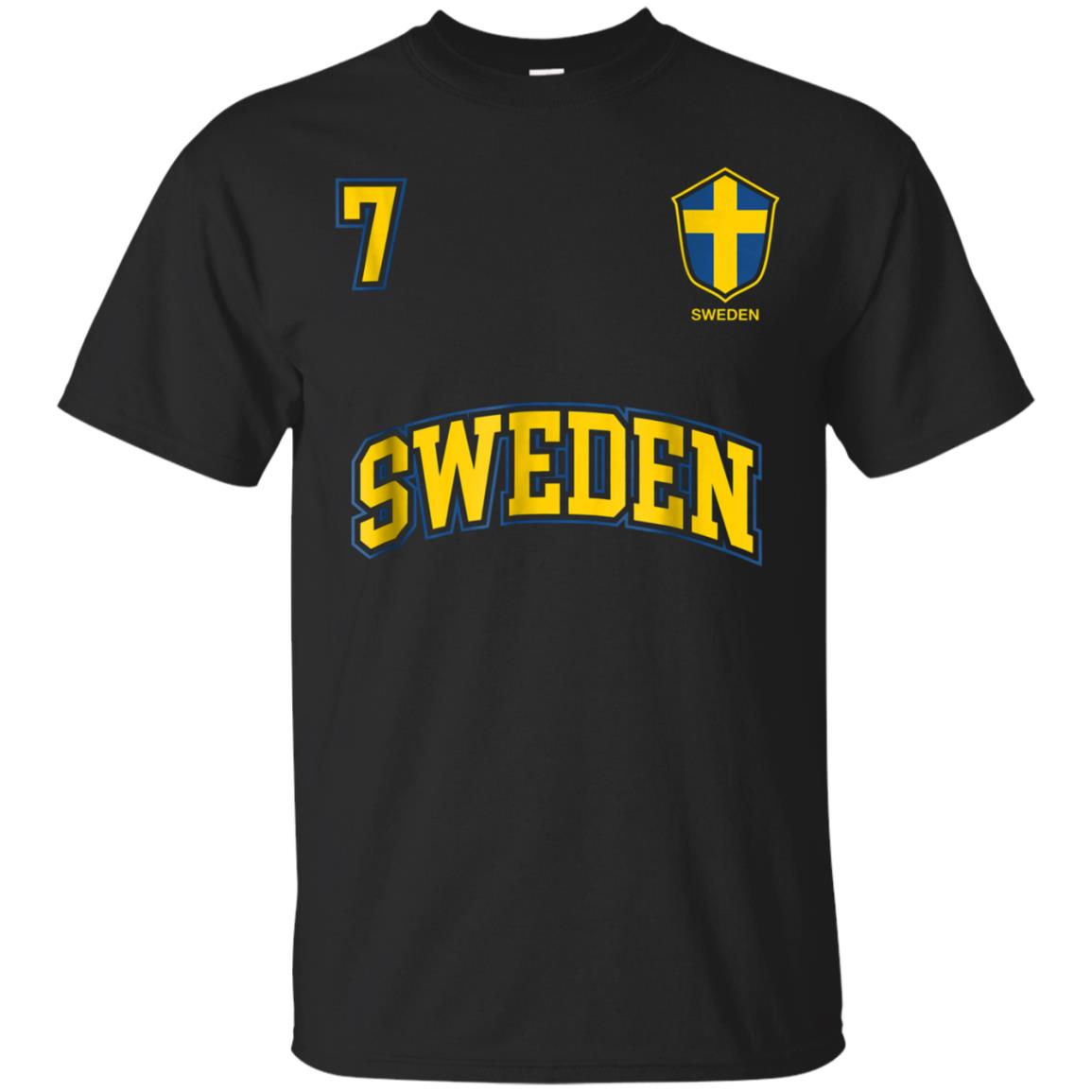 Sweden Soccer No 7 Sports Team Swedish Flag T Shirt