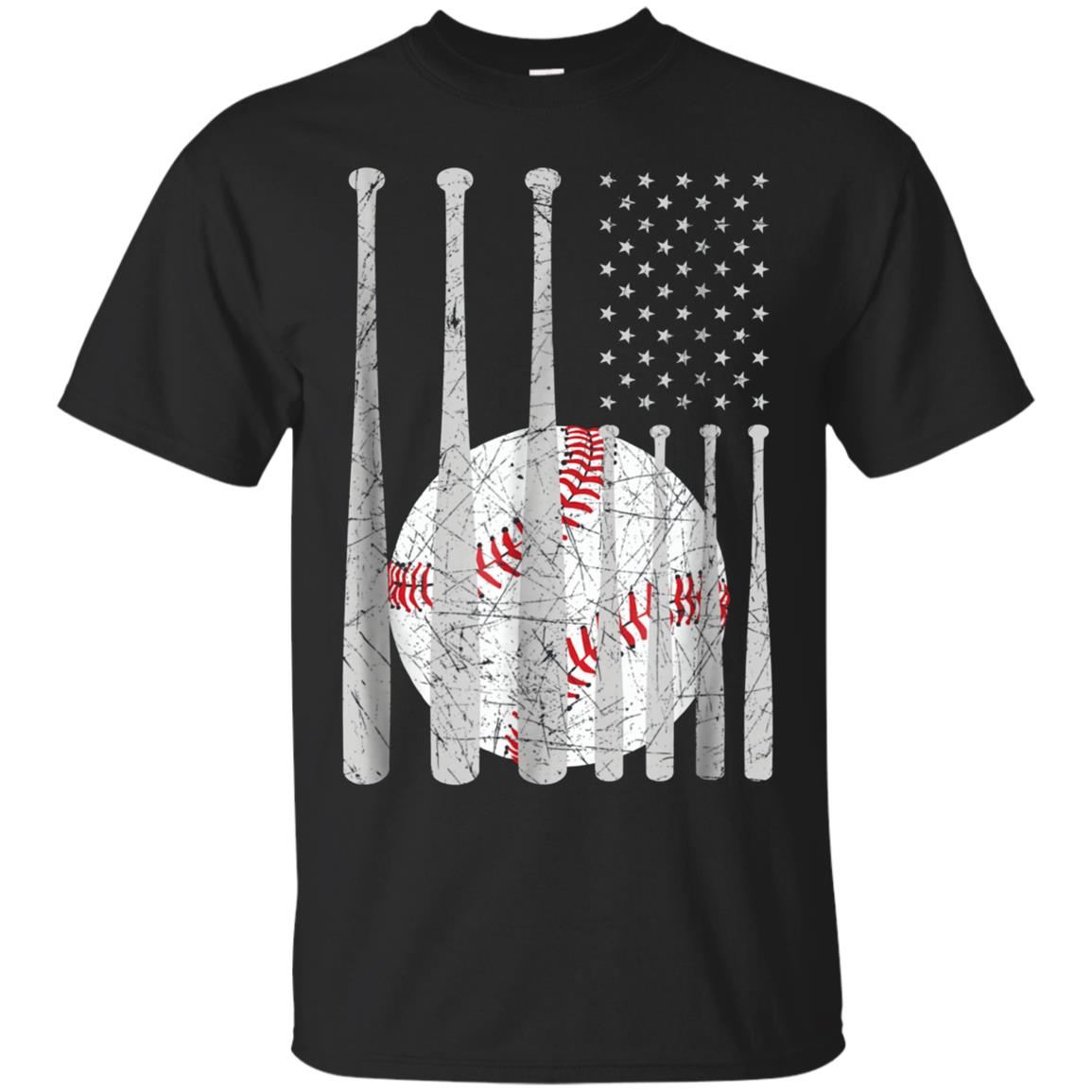 American Flag Baseball Bat Patriotic Baseball T Shirt