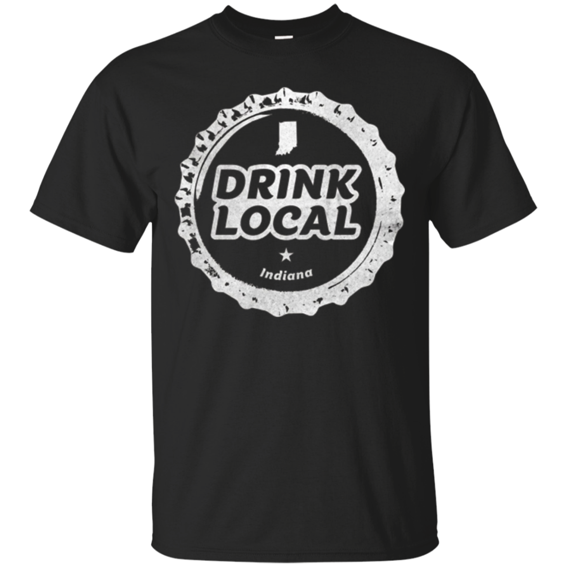 Drink Local Indiana Craft Beer Bottle Cap T-shirt