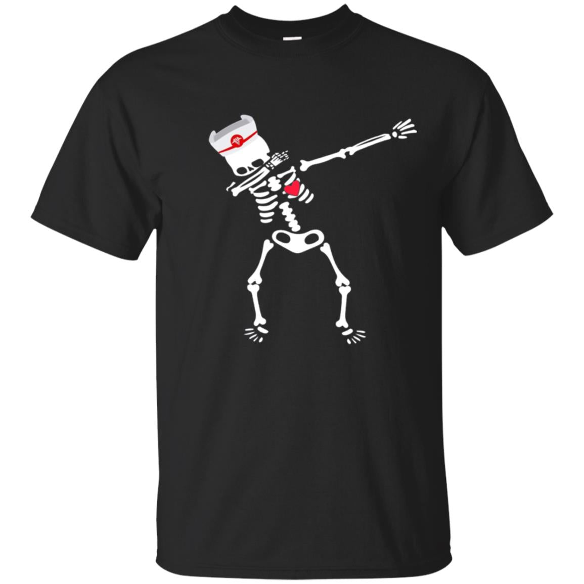 Dabbing Skeleton Nurse Funny Halloween T Shirt