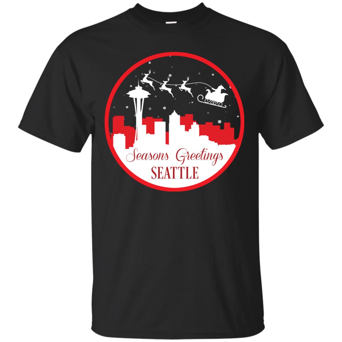 Vintage Christmas In Seattle Snow Globe T Shirt