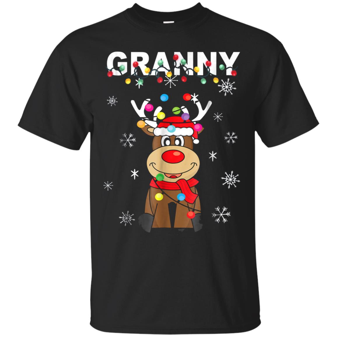 Granny Reindeer Lights Pajama Family Christmas T Shirt