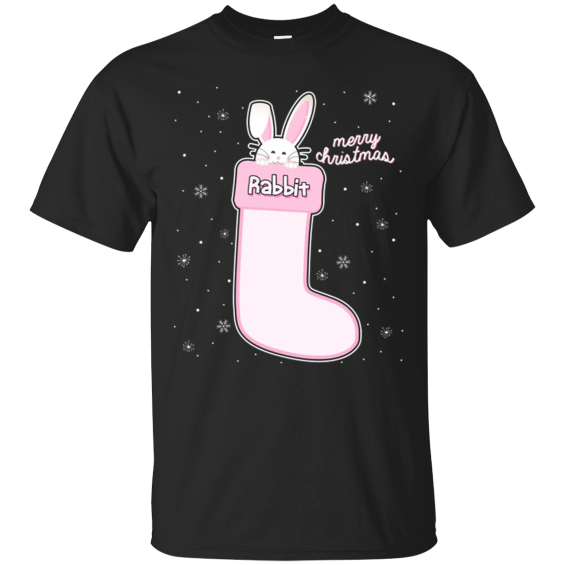 Rabbit Sock Merry Christmas Cute Xmas Stocking T-shirt