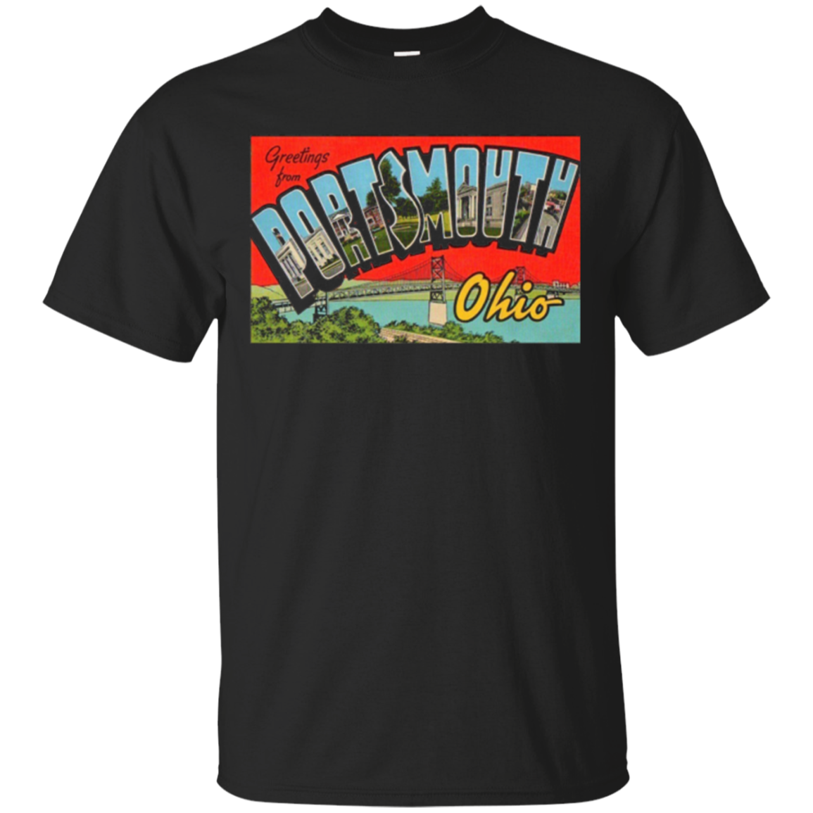 Greetings From Portsmouth Ohio: Vintage Postcard Design Shirts