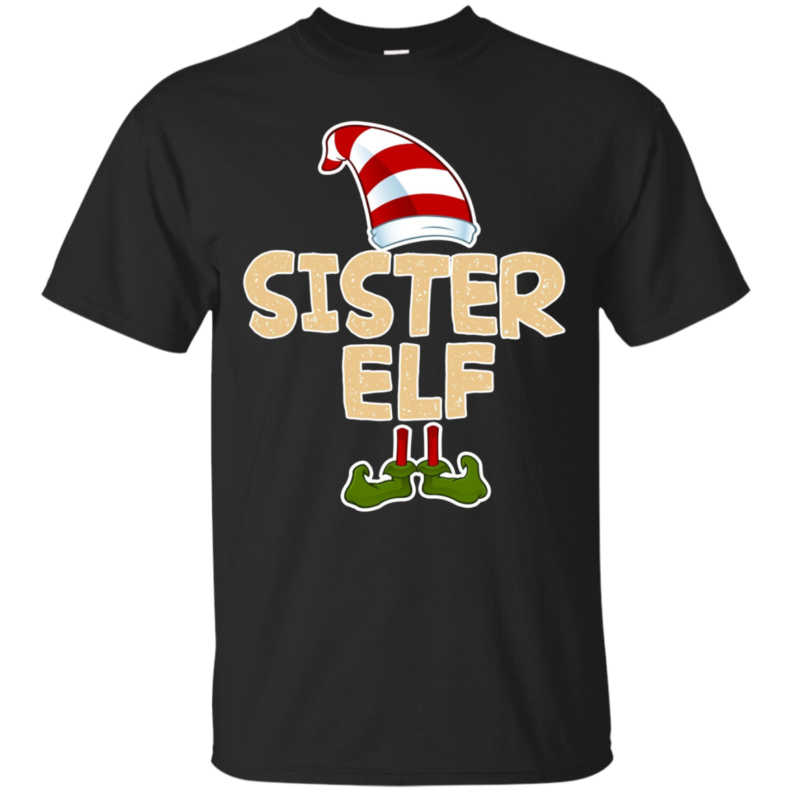 Sister Elf T-shirt Funny Merry Christmas Costume Gift Shirt