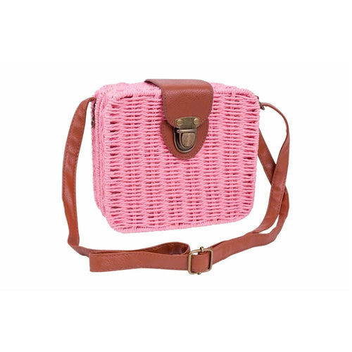 Square straw crossbody on sale bag