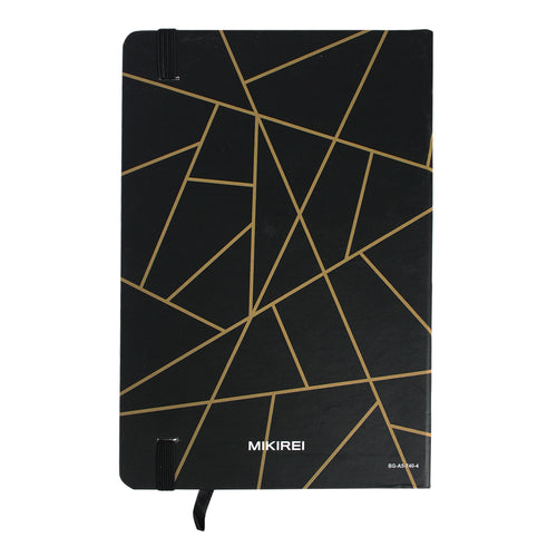 A5 Geometric Marble Notebook - Black / Gold