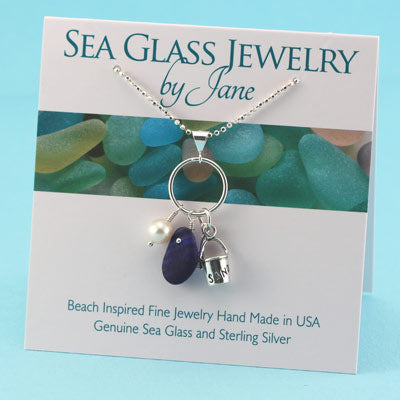 Sea Glass Bracelet in Cobalt