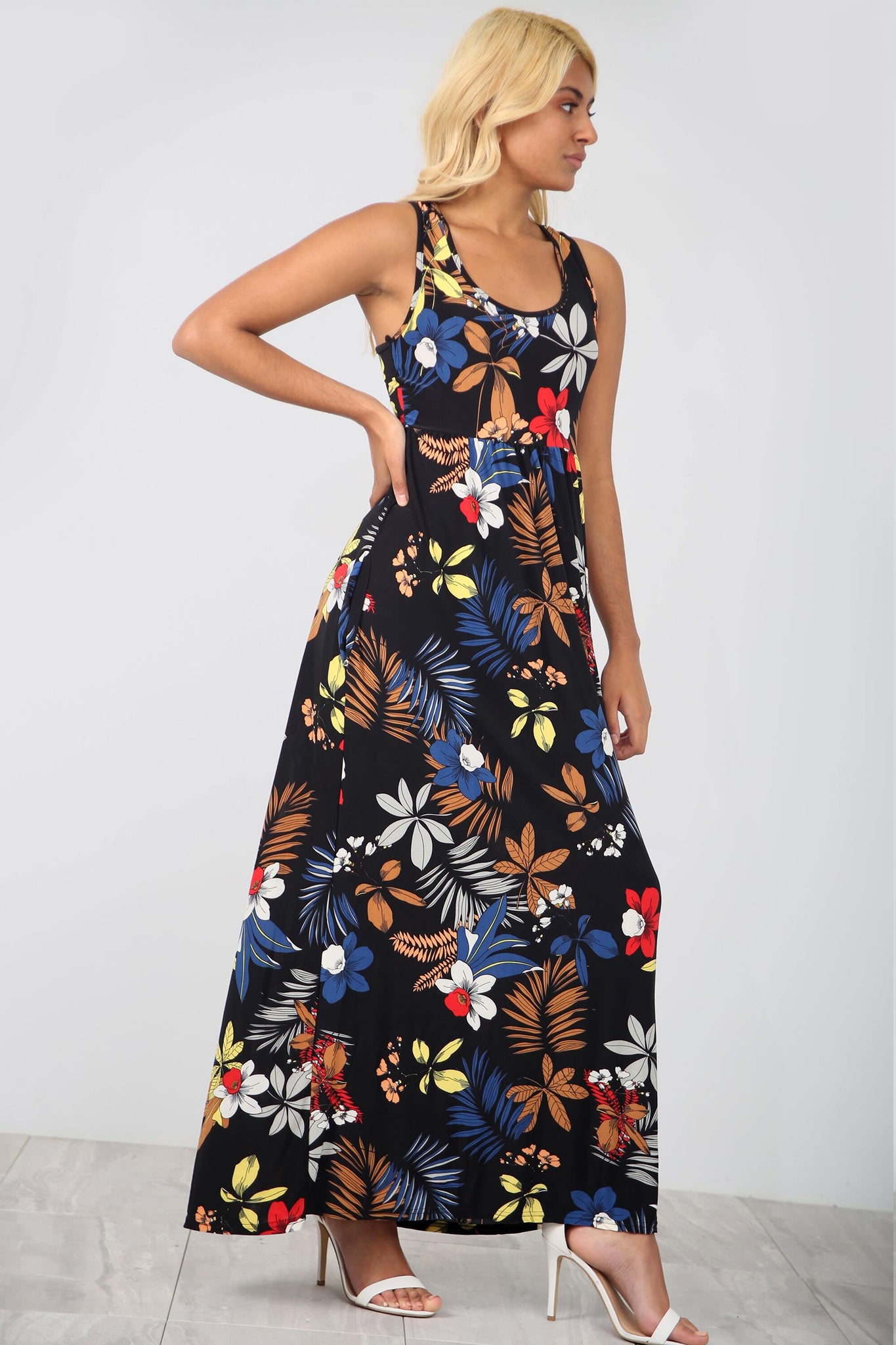 Diana Black Strappy Back Fishtail Maxi Dress | Occasion Wear
