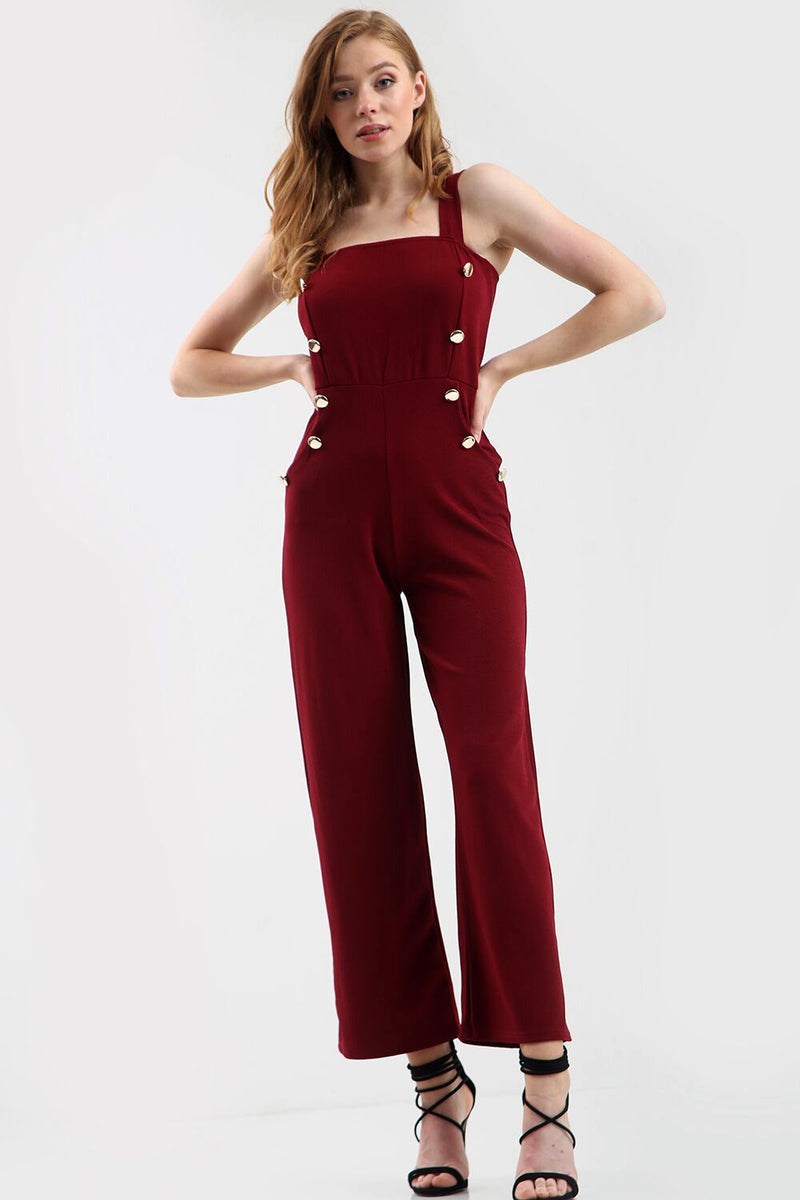 Emillie Frill Sleeve Monochrome Pinstripe Jumpsuit | Womens Fashion