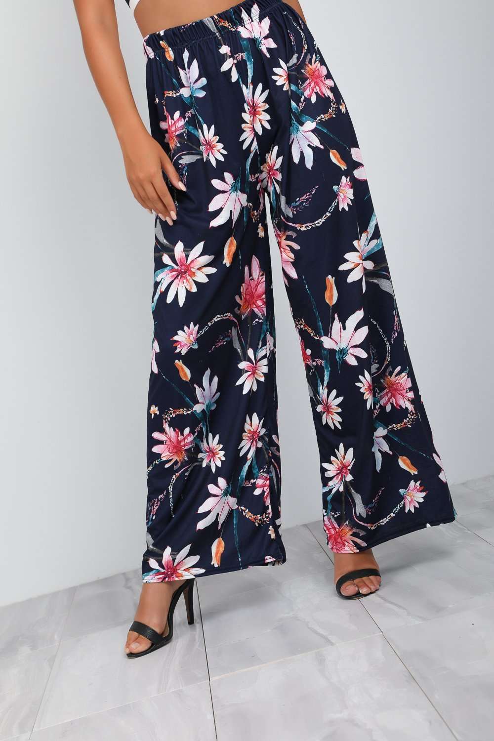 Monique High Waisted Floral Palazzo Pants | Cheap Fashion Online