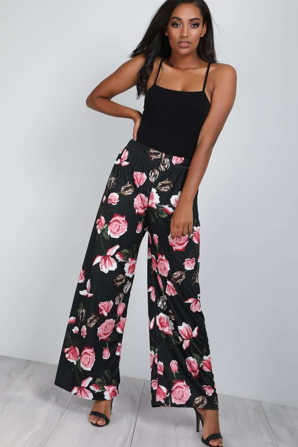 Monique High Waisted Floral Palazzo Pants | Cheap Fashion Online