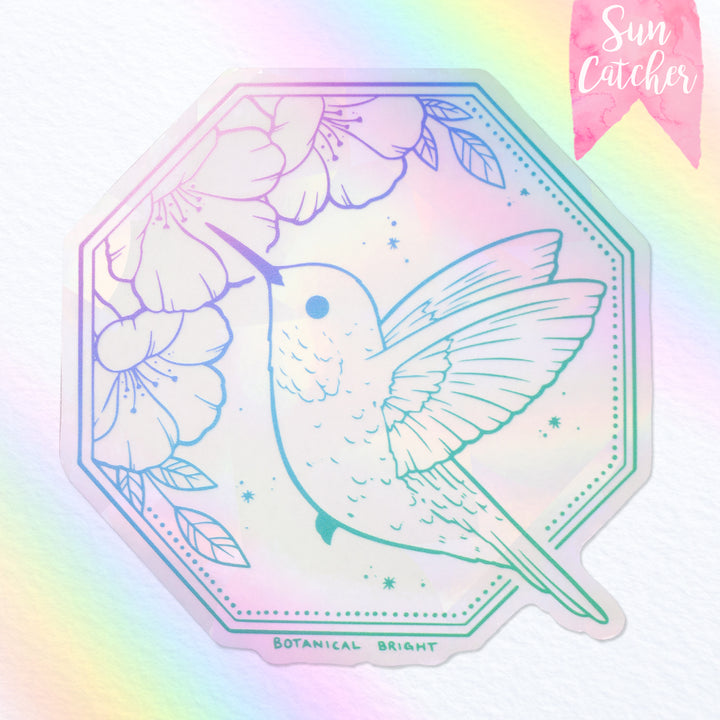 Hummingbird Holographic Glitter Sticker - Chelzart