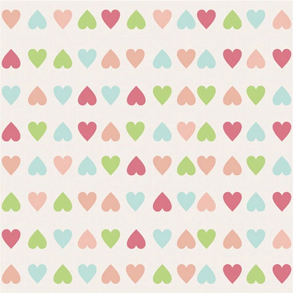Retro children pattern with colorful hearts Valentines backdrop for ...