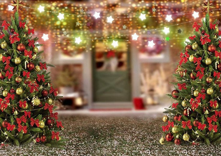 Red Christmas tree backdrop holiday background for sale - whosedrop