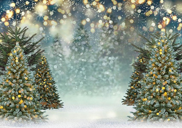 Winter photography background Xmas tree backdrop for sale - whosedrop