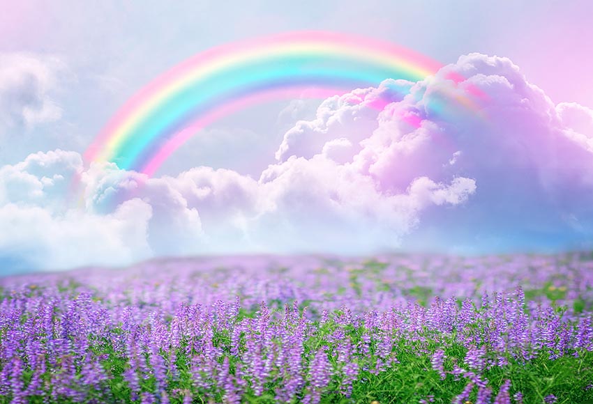 Baby rainbow photography lavender backdrop spring background for sale