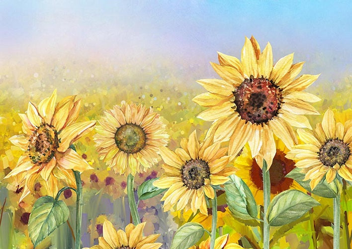 Summer backdrop oil painting sunflower background for sale - whosedrop