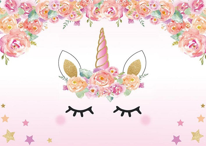 unicorn backdrop baby girl birthday banner for sale