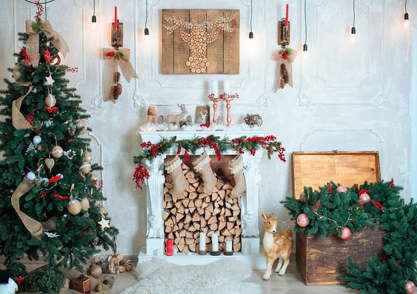 Christmas backdrop for living room photography for sale - whosedrop