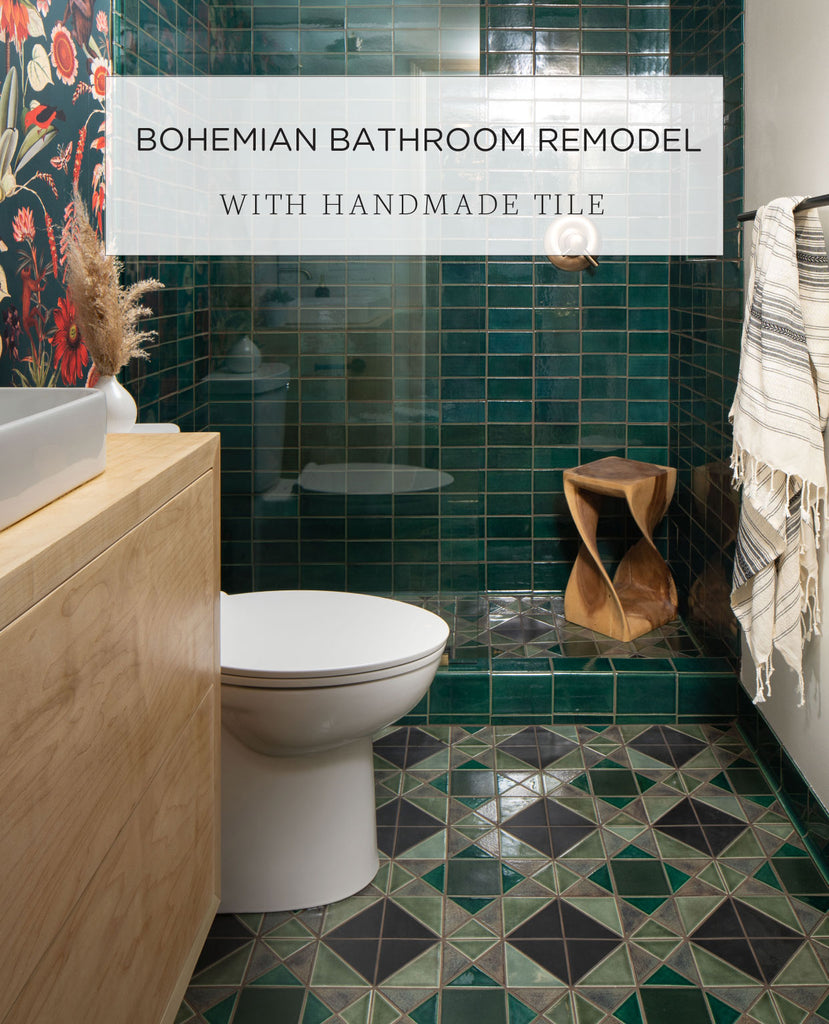Bohemian Bathroom Remodel Project With Handmade Tile Mercury Mosaics