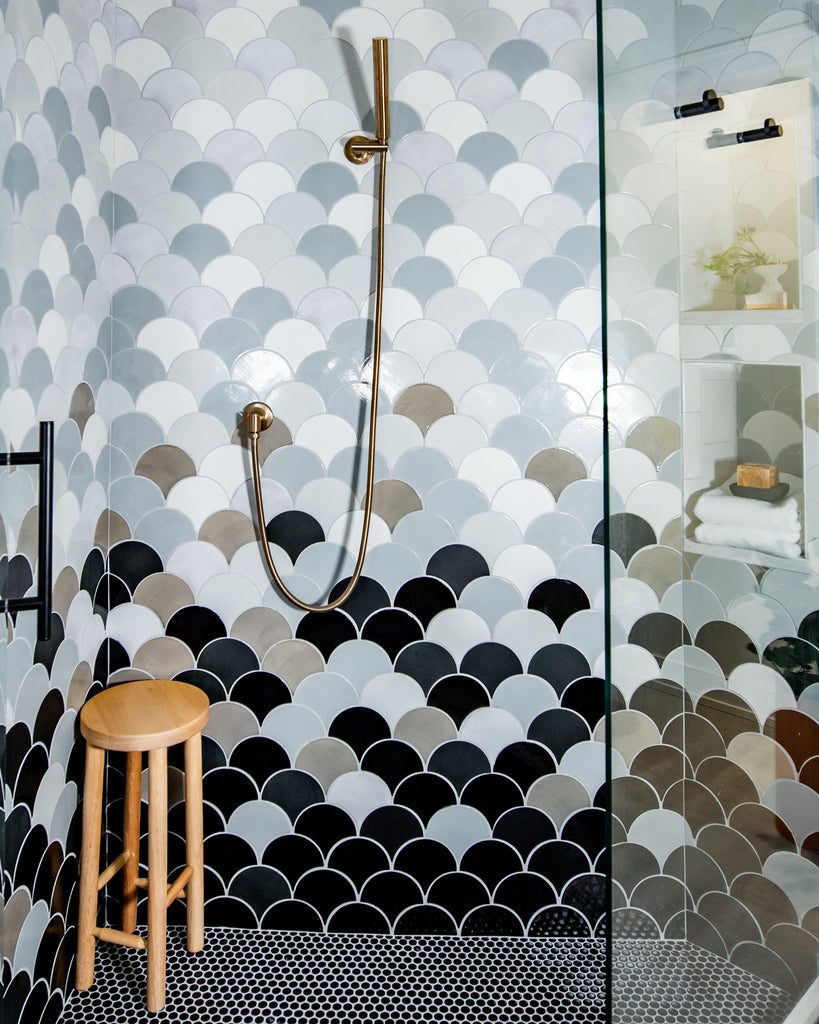 Moroccan Fish Scale Ombre Tile