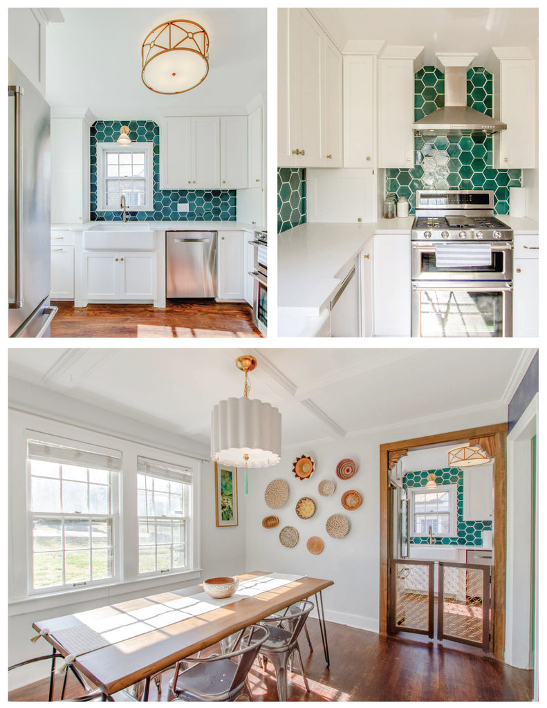 Bohemian Bungalow with Teal Tile Backsplash