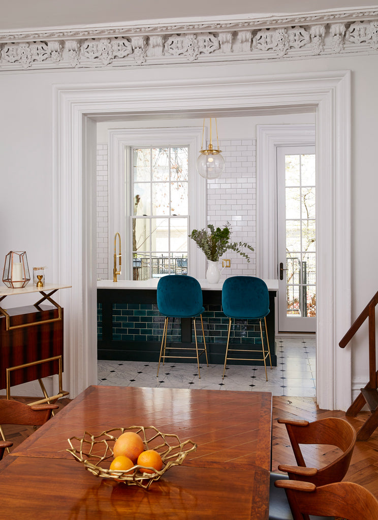 Brooklyn Brownstone Kitchen with Bluegrass Subway Tile Island